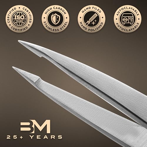 Pointed Tweezers | Stainless Steel Fine Point Hair Removal