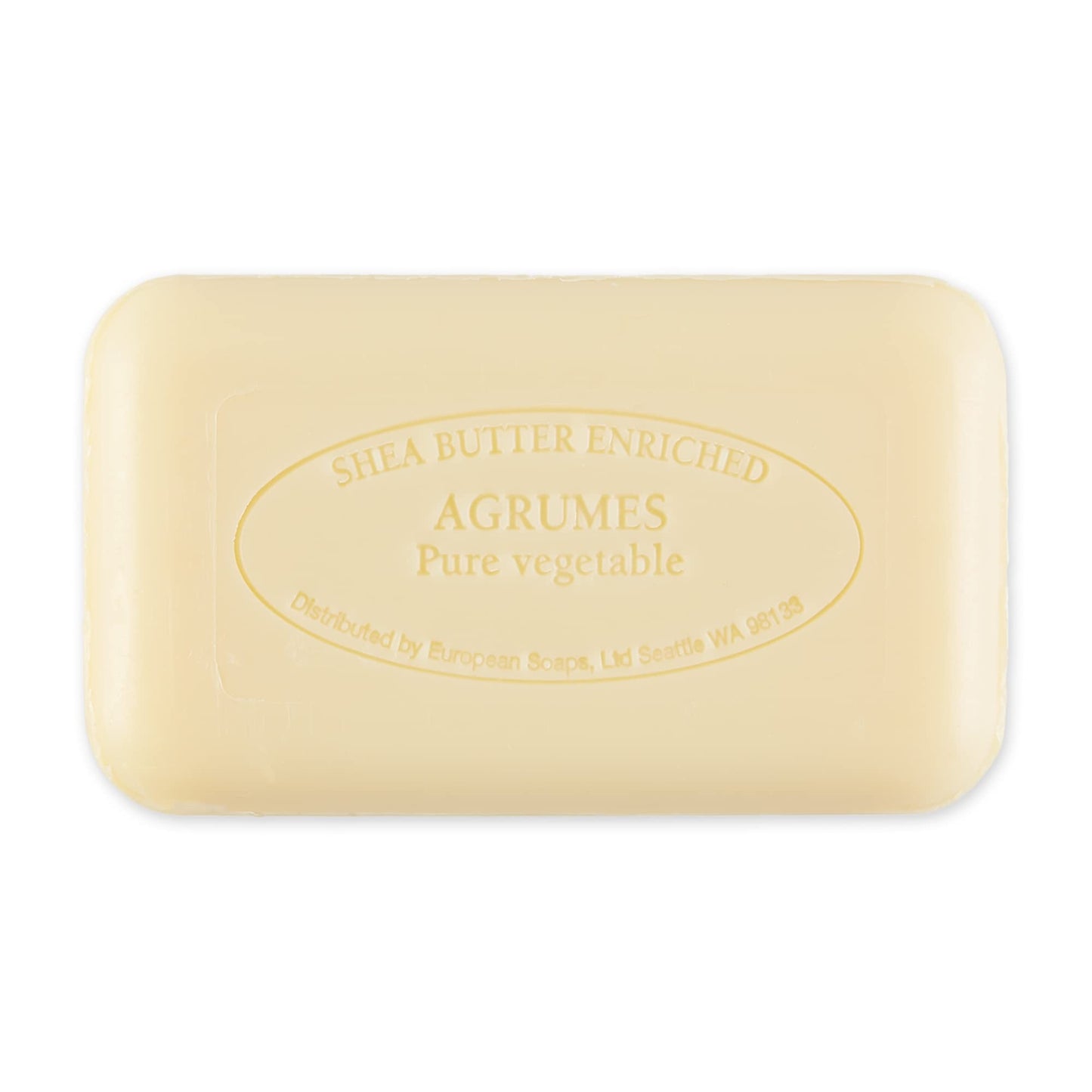 Pre de Provence Artisanal Soap Bar, Natural French Skincare, Enriched with Organic Shea Butter, Quad Milled for Rich, Smooth & Moisturizing Lather, Agrumes, 5.3 Ounce