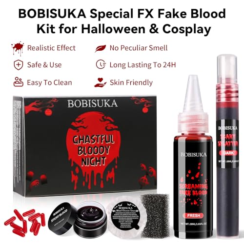 Halloween Fake Blood SFX Makeup Kit – Realistic Spray & Gel