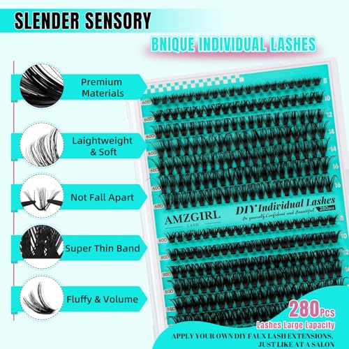 Wispy Cluster Lashes 280PCS 8-16mm DIY Eyelash Extensions