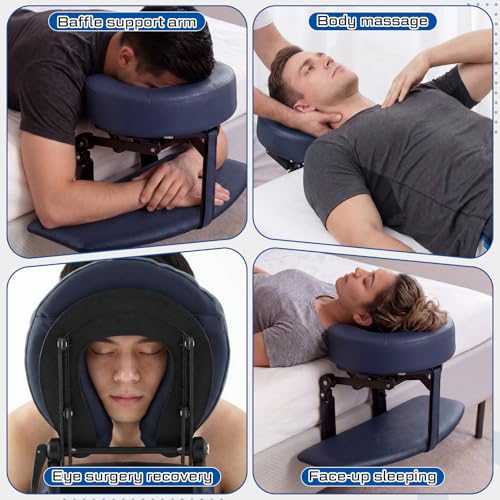 Adjustable Massage Headrest for Bed with Armrest Panel