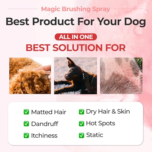 JAYU PET Magic Brushing Spray for Dogs - Hypoallergenic Detangler & Conditioner (170ml)