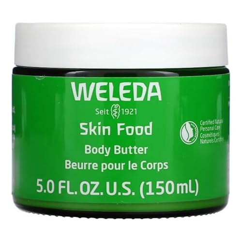 Weleda Skin Food Body Butter 5 Fluid Ounce, Sustainable Glass Jar, Plant Rich Hydrating Moisturizer with Shea and Cocoa Butter, Sweet Almond Oil and Pansy