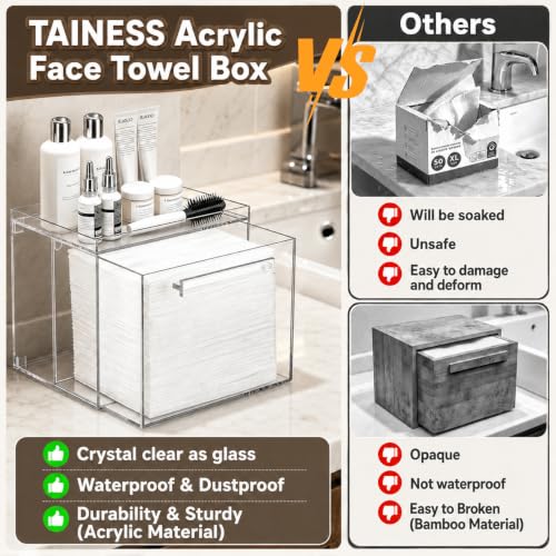 Acrylic Facial Towel Holder Wall-Mounted with Drawer