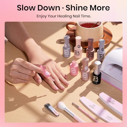 Beetles 23 Pcs Gel Nail Polish Kit with UV Light & 12 Colors Set