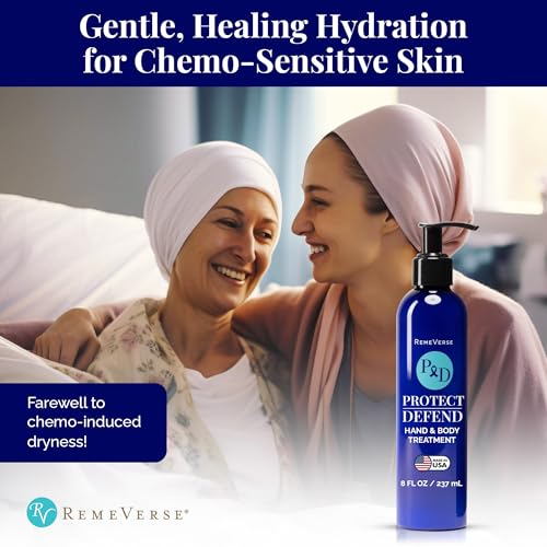 RemeVerse Protect & Defend Hand and Body Treatment Lotion - Moisturizer for Chemotherapy and Sensitive Skin - Hydrating and Nourishing Body Skin Care - Gentle & Fragrance-Free - Made in USA - 8 oz