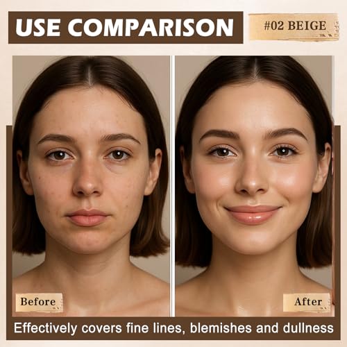 Airbrush Foundation Spray - Full Coverage Mist Makeup #02 Beige