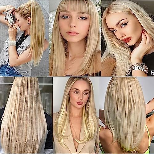 Fridnae 3-Pack Brazilian Virgin Remy Straight Hair Bundles Ombre Blonde 18-22 Inch