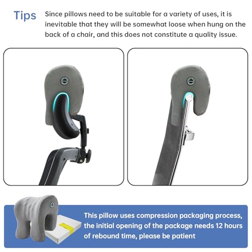 Adjustable Office Chair Pillow with Headrest & Memory Foam Neck Support