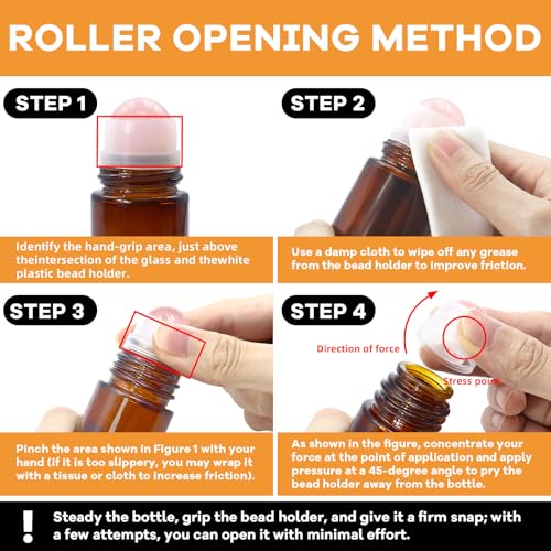 Rose Quartz Roller Bottle 30ml Amber Glass - Essential Oil & Perfume