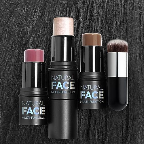 NewBang 3-Piece Cream Blush Contour Highlighter Stick Set