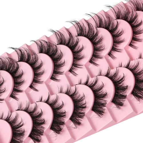 Fox Eye D Curl False Eyelashes Strip Lashes 10 Pairs