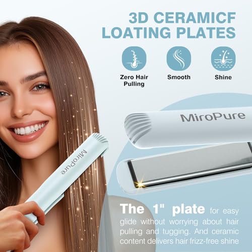 MiroPure 1 Inch Hair Straightener & Curler, Fast Heating, Auto Shut-Off