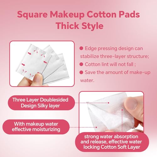 ICOTLE Makeup Cotton Pads - 200 Thick & 800 Ultra-Thin, Lint-Free
