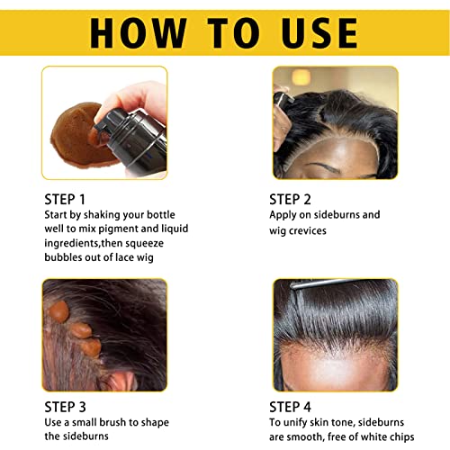 Lace Tint Mousse Kit for Wigs - Mocha Brown with Glue & Tools