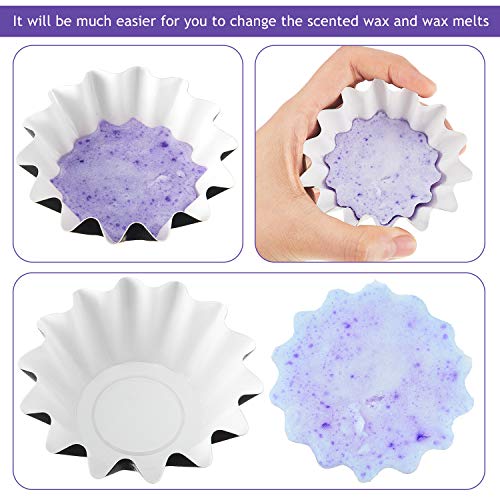 Boao Wax Melt Liners Reusable Leakproof for Any Wax Cubes Waxes Warmer Containers Cups for Scented Candle Plug in Warmers Electric Waxes Melters Burner(Pink, Blue, Green, Yellow, Purple,150 Pieces)