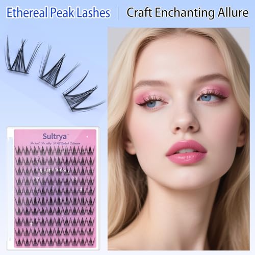 Individual False Eyelashes, 10 Pairs, Natural Black 100pcs with Glue and Tweezers (SnowLotus S08 KIT)