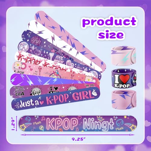 K-pop Party Favors Set - 74 Pcs Tattoos & Slap Bracelets