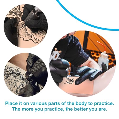 15pcs Tattoo Fake Skins - Yugui Practice Skin for Microblading Tattoo Training & Supplies (7.4"x5.6", 1.3mm Thick) Realistic Texture Beginner-Friendly Double Sides for Artists & Kits