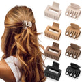 DEPOKA Matte Hair Clips Set - Rectangle & Double Row Claw Clips