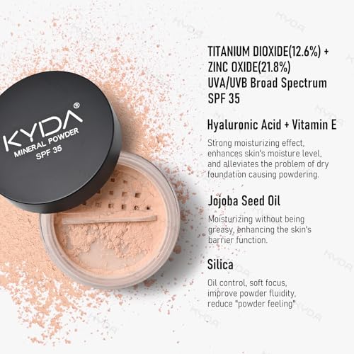 KYDA Mineral Powder Foundation SPF 35 - Buildable Coverage, Fair Light