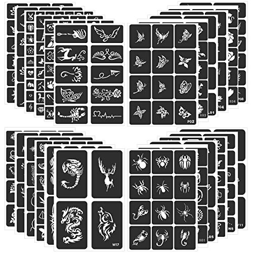 Henna Stencils 24 Sheets – 400+ Reusable Tattoo Templates