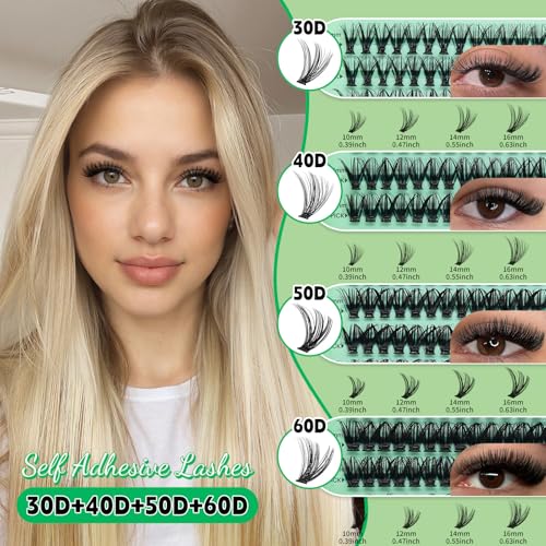 Self-Adhesive Lash Clusters Kit, 560pcs Individual Eyelashes