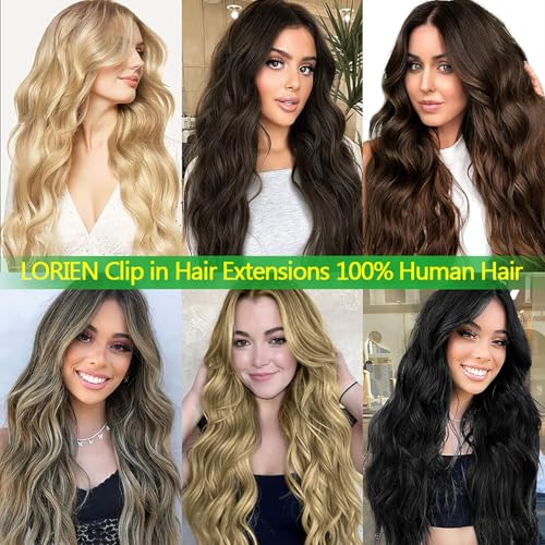 LORIEN Clip In Hair Extensions 18 Inch 100g Remy Human Hair