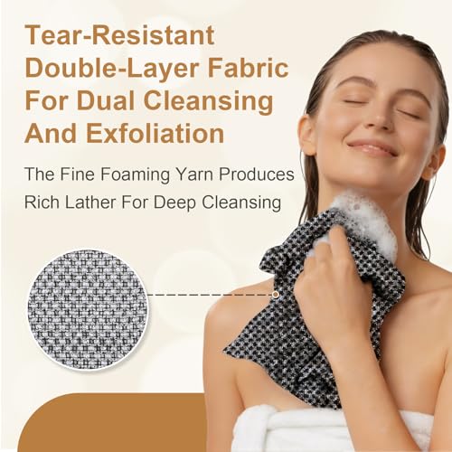 Blissal Exfoliating Shower Towel,Advanced Exfoliating Microfiber Towel,Premium Scrub Bathroom Towel Set,2-in-1 Exfoliatings Towels-Body Scrubber with 2 Sides for All Skin Types