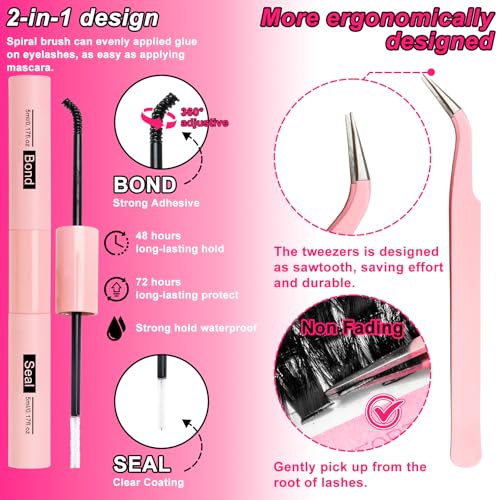 MilyBest Fluffy Volume Lash Clusters Kit 10-18mm D Curl for Eyelash Extensions