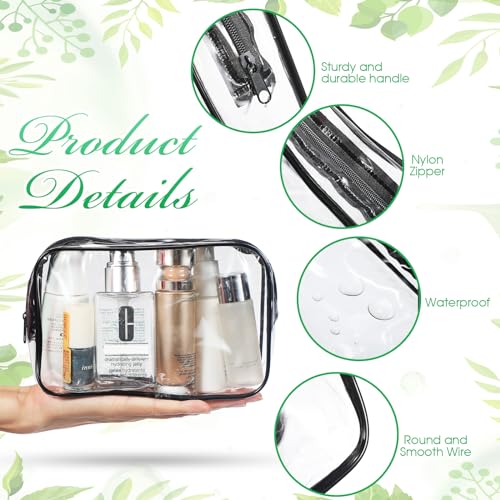 Reginary 36 Pieces Clear Makeup Bags Bulk Travel Toiletry Bags Transparent Cosmetic Pouches with Zipper Waterproof Portable PVC Plastic Zippered Organizer Cases for Women Men Vacation Travel Bathroom