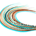 Feather Hair Extensions – 21 Real Rooster Feathers, 9"–14" Long