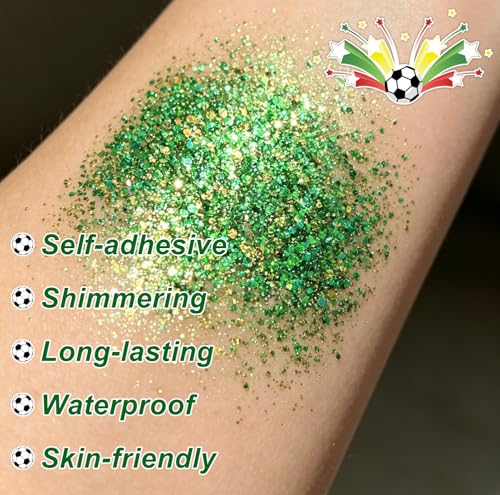 Brazil Green & Yellow Glitter Stick | Waterproof Face & Body
