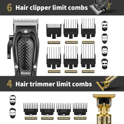 KEMEI Professional Hair Clipper & Beard Trimmer Set for Men