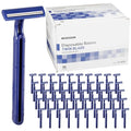 McKesson Disposable Razors [50 Count] ? Twin Blade Bulk Shaving Razors for Men & Women, Stainless Steel, Blue, Single-Use for Medical Clinics, Tattoo, Travel, Camping & Salon Care