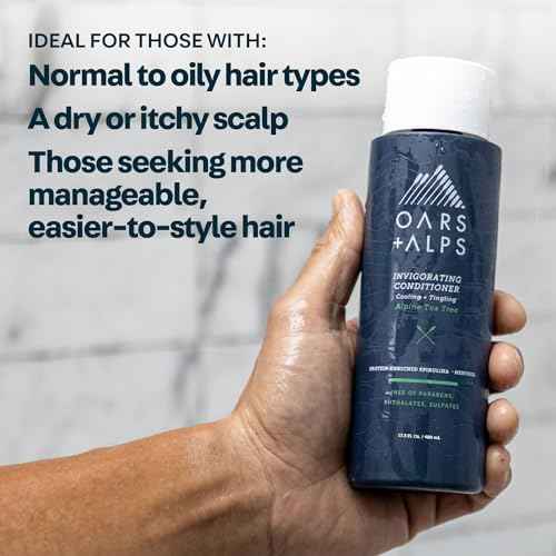 Oars + Alps Men's Sulfate Free Hair Shampoo for Men & Women, Shampoo for Hair Infused with Witch Hazel and Tea Tree Oil, Nourishing & Moisturizing, Paraben & Sulfate Free, Alpine Tea Tree, 13.5oz