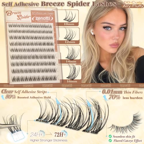 Self-Adhesive Wispy Eyelash Clusters - DD Curl 10-16mm by Zenotti