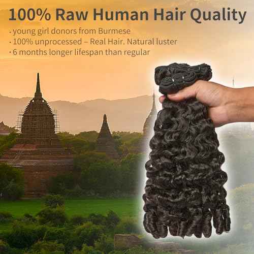 ASHINE Burmese Curly Bundles Human Hair Unprocessed Raw Burmese Curly Water Wave Human Hair 3 Bundles Natural Black 16 18 20 inch