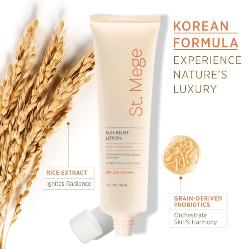 Rice Korean Lightweight Sunscreen - Daily 50+ PA++++ Travel Size Sunscreen Lotion - Reef Safe, No White Cast, 2 OZ