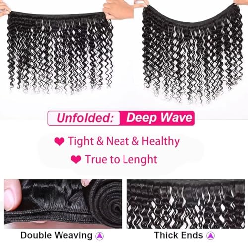 Deep Wave Curly Human Hair Bundles - 100% Brazilian Virgin Hair