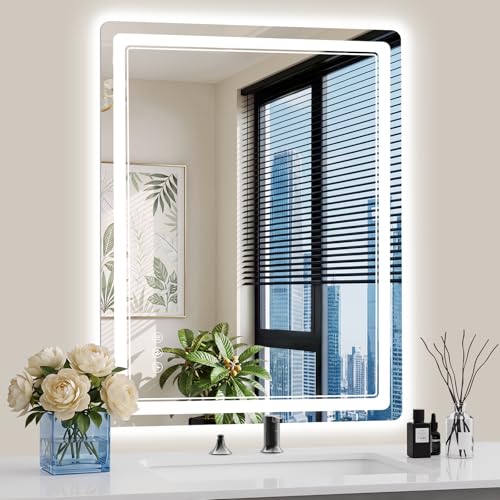 30x36 LED Bathroom Mirror with Anti-Fog & Dimmable Lights