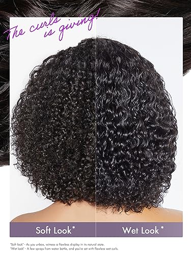 LUVME HAIR 8" Curly Glueless Wigs Human Hair Pre Cut/Plucked, Undetectable HD Lace Wig Ready to Go Lace Bob Wig Short Curly 180 Density