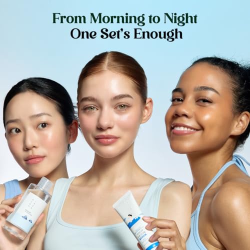ROUND LAB Best Selling Kit, Dokdo Hydrating Trial Kit + Birch Juice Sunscreen + Birch Juice Moisturizing Cream 2.7 Fl Oz, Korean Skin Care Set, Amazon Exclusive