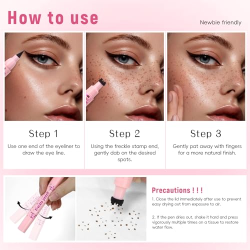 Noerrors 2-in-1 Freckle Stamp and Eyeliner Pen - Waterproof & Natural