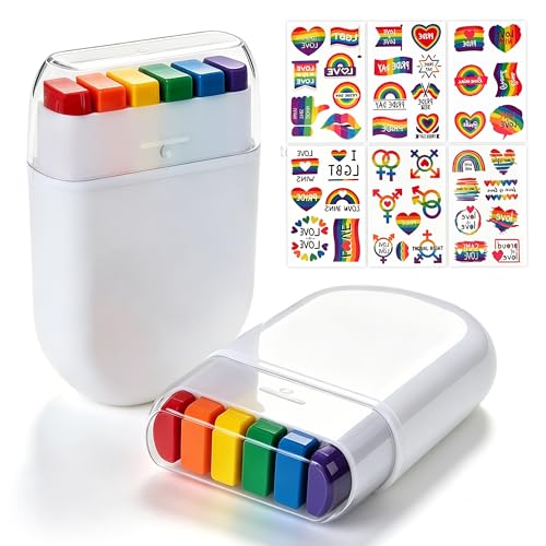 2 Pack Rainbow Pride Face Paint Stick - Water-Based & Skin-Safe