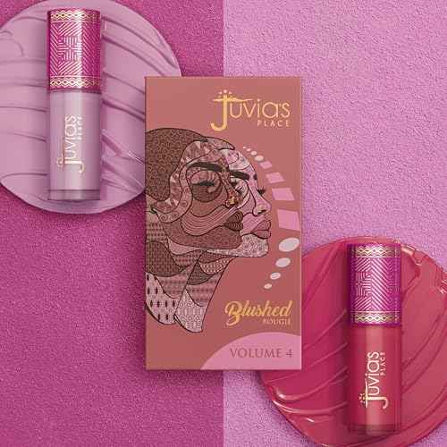 Juvia's Place Blushed Duo Blush Volume4 - Two Tone Pigmented Buildable Pressed Mineral Powder - Rosy Natural Cheeks Matte Fresh Finish for All Skin Color