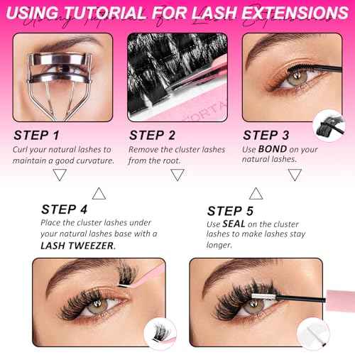 Manga Lash Clusters Kit 100D Eyelash Clusters with DIY Spikes 13-19MM Spiky Volume Cluster Eyelash Extensions Wispy Individual Lash Extensions Kit Anime Lashes Cluster Bond & Seal Tweezer by MilyBest