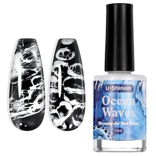 Ocean Wave Gel Nail Polish with Blooming Effect – White Watercolor