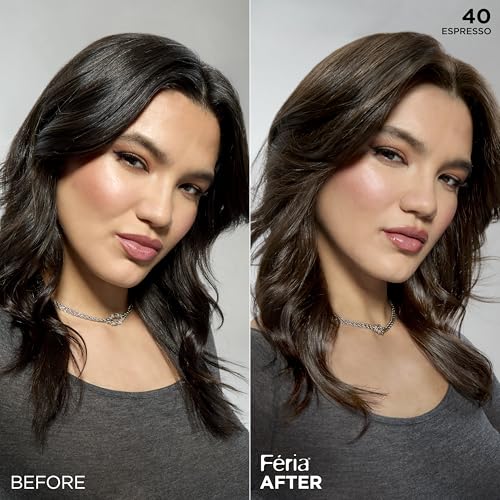 L'Oreal Paris Feria Multi-Faceted Shimmering Permanent Hair Color, 40 Espresso, Pack of 2, Hair Dye