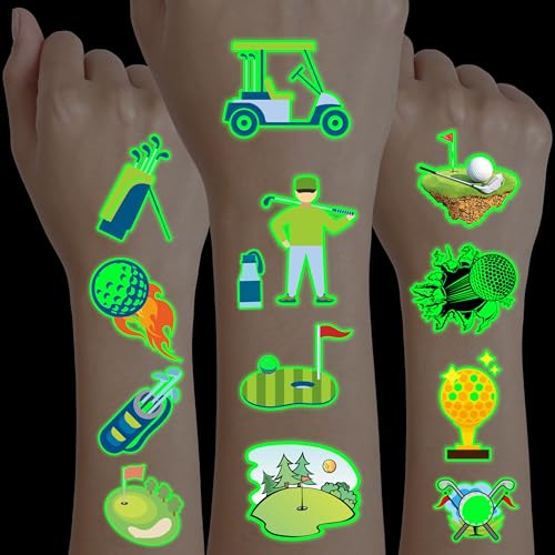 96-Piece Golf Temporary Tattoos for Kids - Glow in the Dark
